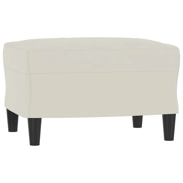 Fauteuil avec repose-pied Crème 60 cm Velours