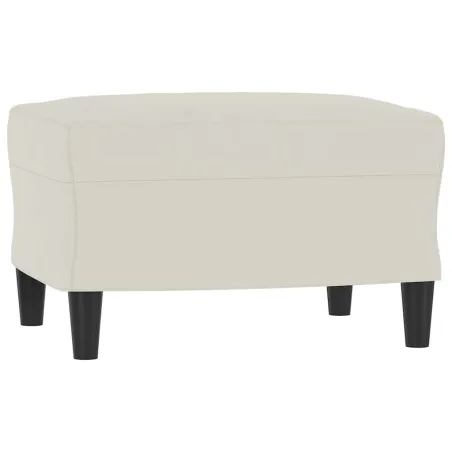 Fauteuil avec repose-pied Crème 60 cm Velours