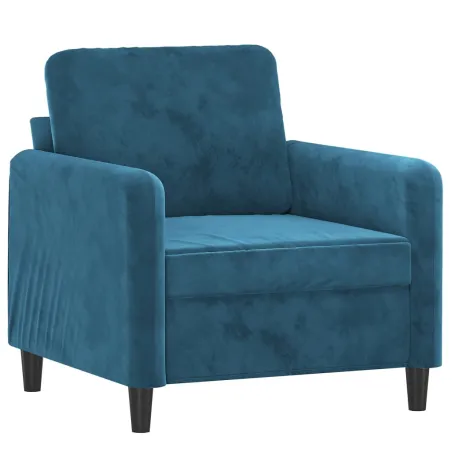 Fauteuil avec repose-pied Bleu 60 cm Velours