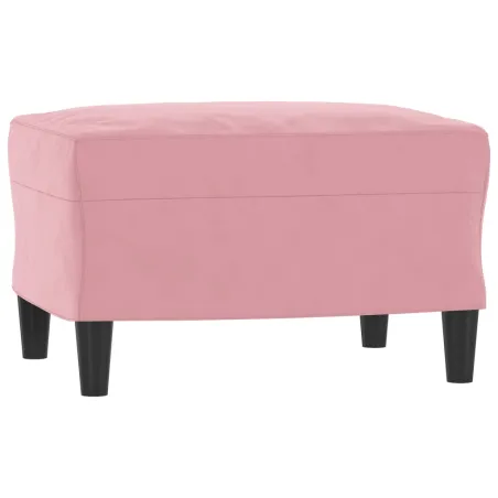Canapé à 3 places avec repose-pieds Rose 180 cm Velours