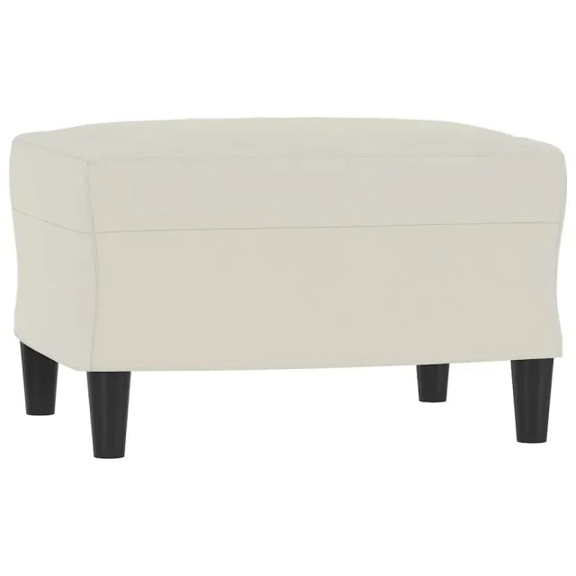 Canapé à 3 places avec repose-pieds Crème 180 cm Velours