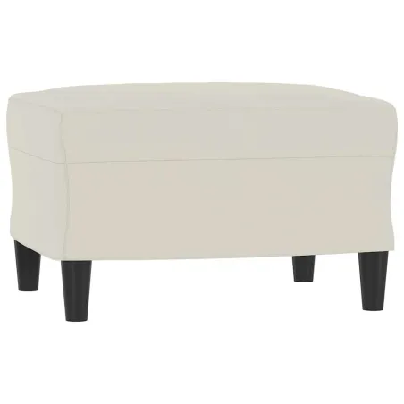 Canapé à 3 places avec repose-pieds Crème 180 cm Velours