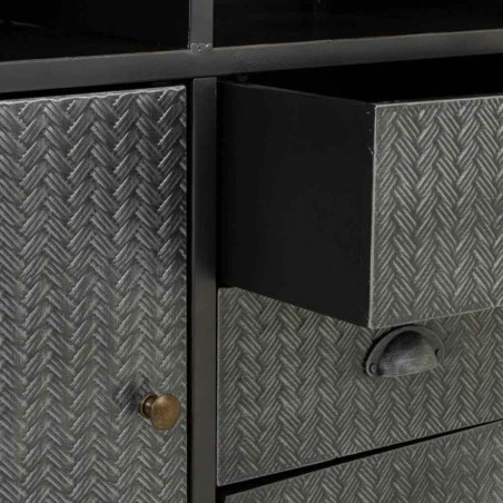 Credenza Alexandra House Living Marrone Grigio Legno Metallo 36 x 82 x
