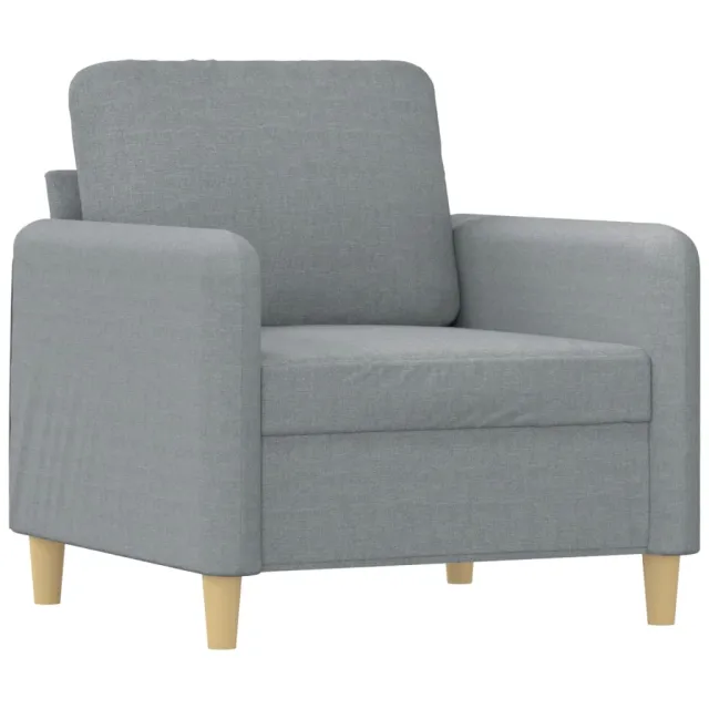 Fauteuil avec repose-pied Gris clair 60 cm Tissu