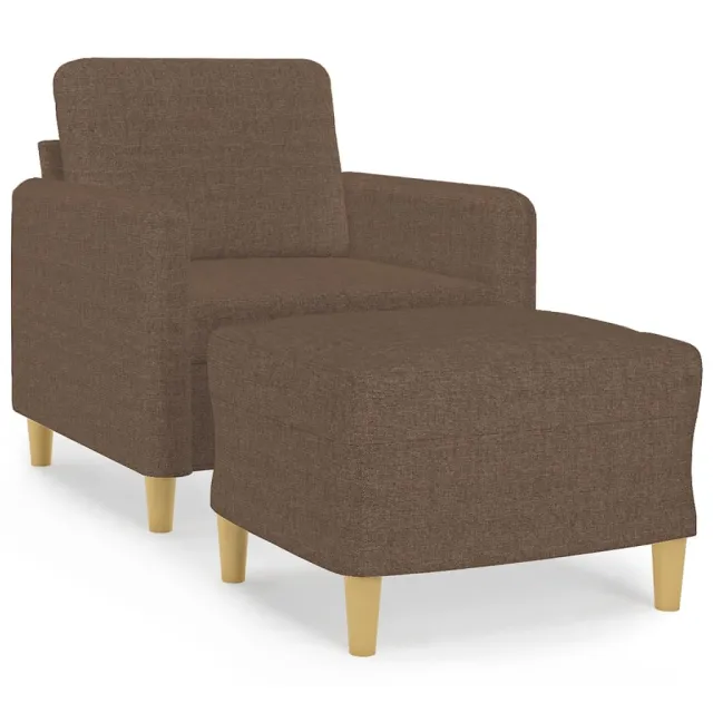 Fauteuil avec repose-pied Marron 60 cm Tissu