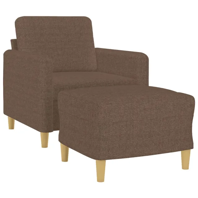 Fauteuil avec repose-pied Marron 60 cm Tissu
