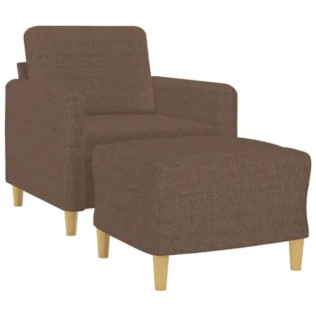 Fauteuil avec repose-pied Marron 60 cm Tissu