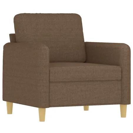Fauteuil avec repose-pied Marron 60 cm Tissu