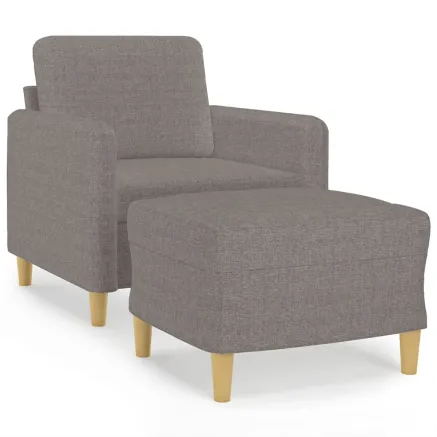Fauteuil avec repose-pied Taupe 60 cm Tissu 2
