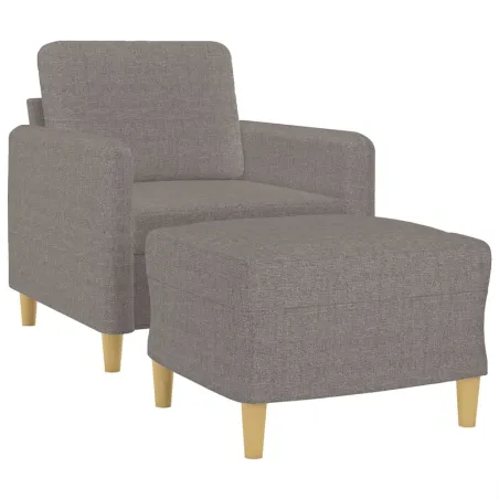 Fauteuil avec repose-pied Taupe 60 cm Tissu