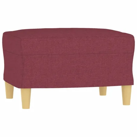 Canapé à 3 places avec repose-pieds Rouge bordeaux 180 cm Tissu