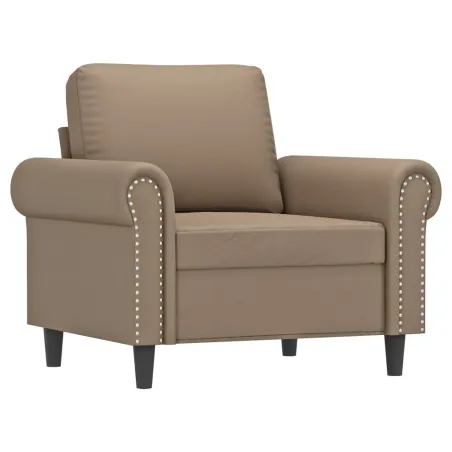 Fauteuil avec repose-pied Cappuccino 60 cm Similicuir
