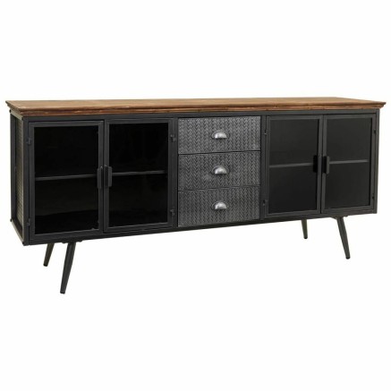Dientafel Alexandra House Living Bruin Grijs Hout Metaal 42 x 74 x 164