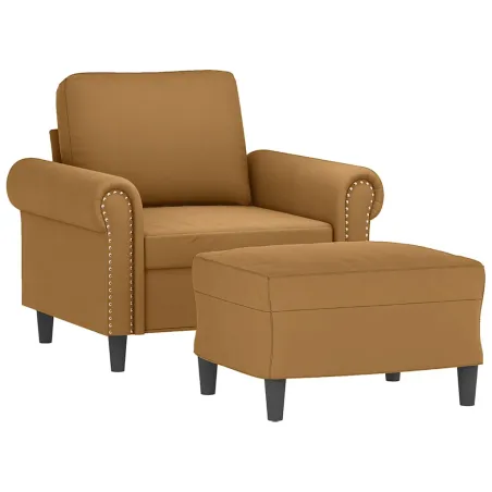 Fauteuil avec repose-pied Marron 60 cm Velours