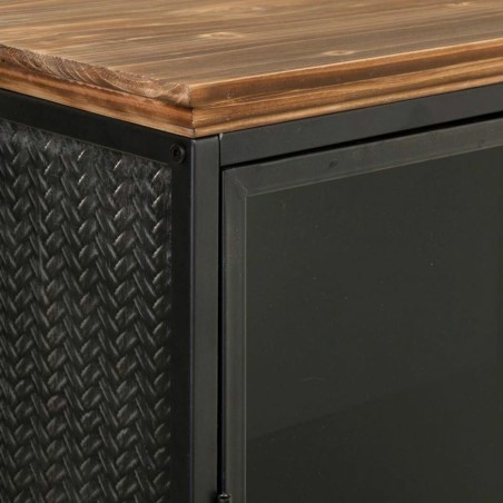Aparador Alexandra House Living Marrón Gris Madera Metal 42 x 74 x 16