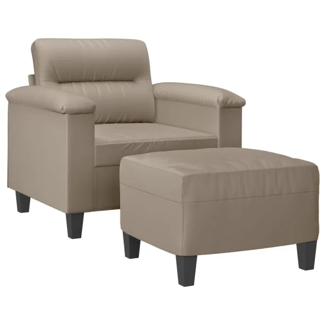 Fauteuil avec repose-pied Taupe 60 cm Tissu microfibre