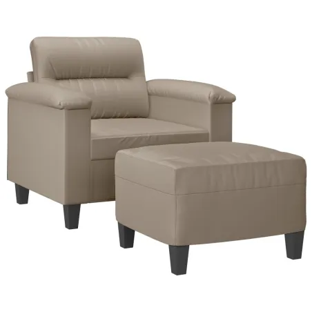 Fauteuil avec repose-pied Taupe 60 cm Tissu microfibre
