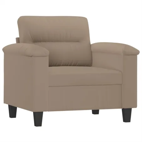 Fauteuil avec repose-pied Taupe 60 cm Tissu microfibre
