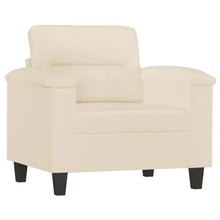 Fauteuil avec repose-pied Beige 60 cm Tissu microfibre