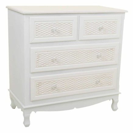 Cómoda Alexandra House Living Blanco Crema Metal Madera de pino Mader