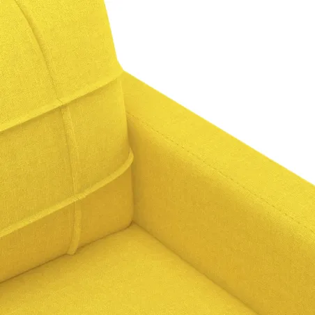 Ensemble de canapés 4 pcs avec coussins Jaune clair Tissu