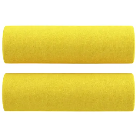 Ensemble de canapés 3 pcs avec coussins jaune clair tissu