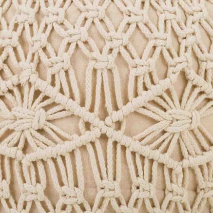 Puff Alexandra House Living Crema Bambú Esponja Madera MDF 50 x 30 x 2