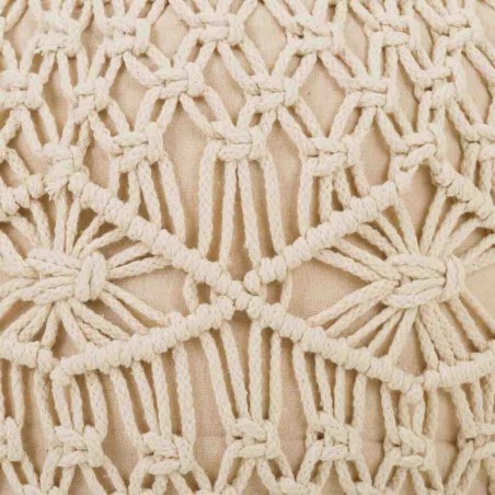 Poef Alexandra House Living Crème Bamboe Spons Hout MDF 50 x 30 x 50