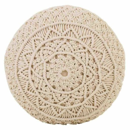 Poef Alexandra House Living Crème Bamboe Spons Hout MDF 50 x 30 x 50