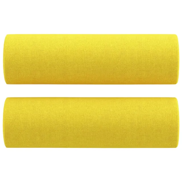 Ensemble de canapés 2 pcs avec coussins jaune clair tissu
