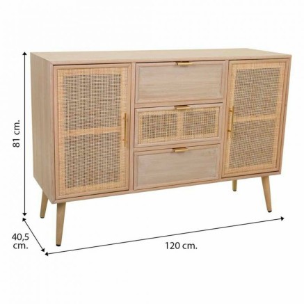 Buffet Alexandra House Living Naturel Bois MDF 81 x 40 x 120 cm 2