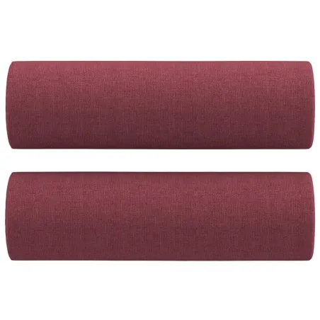 Ensemble de canapés 2 pcs avec coussins rouge bordeaux tissu