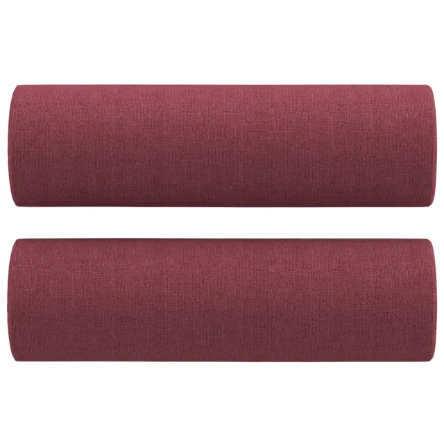 Ensemble de canapés 3 pcs avec coussins rouge bordeaux tissu