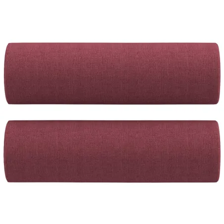 Ensemble de canapés 2 pcs avec coussins rouge bordeaux tissu