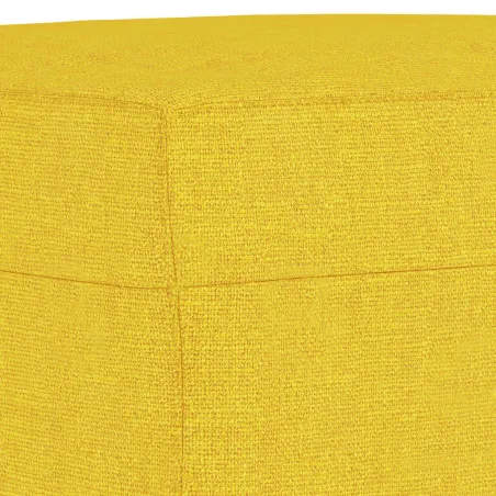 Ensemble de canapés 3 pcs avec coussins jaune clair tissu