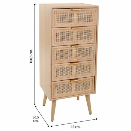 Cassettiera Alexandra House Living Naturale Legno MDF 2