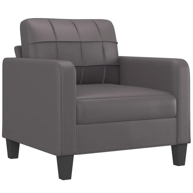 Ensemble de canapés 4 pcs avec coussins Gris Similicuir