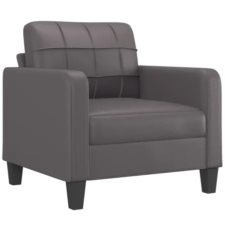 Ensemble de canapés 4 pcs avec coussins Gris Similicuir