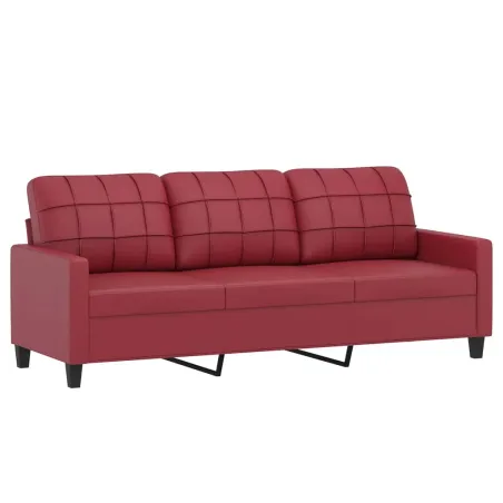Ensemble de canapés 4 pcs et coussins rouge bordeaux similicuir