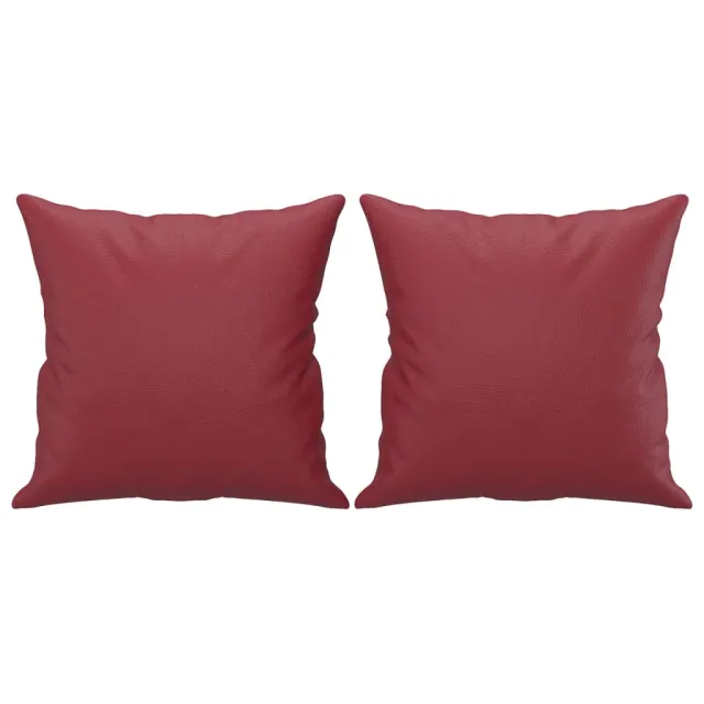 Ensemble de canapés 4 pcs et coussins rouge bordeaux similicuir