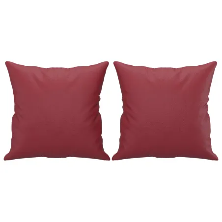 Ensemble de canapés 4 pcs et coussins rouge bordeaux similicuir