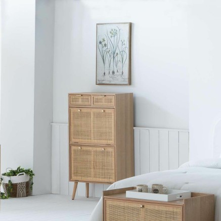 Armoire à chaussures Alexandra House Living Naturel Grille 120 x 32 x 2