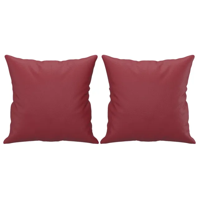 Ensemble de canapés 2 pcs et coussins rouge bordeaux similicuir
