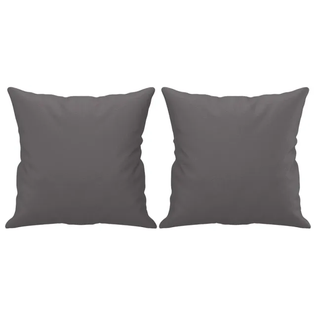 Ensemble de canapés 3 pcs avec coussins gris similicuir