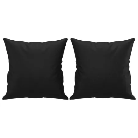 Ensemble de canapés 2 pcs avec coussins noir similicuir