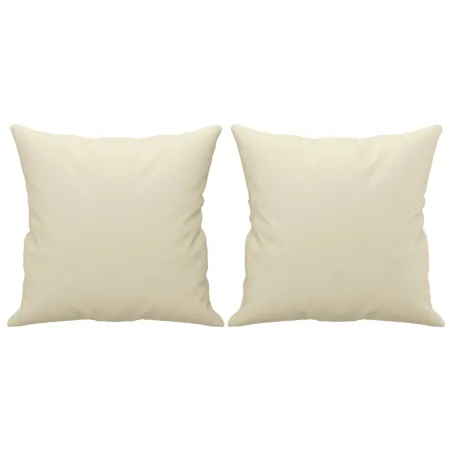 Ensemble de canapés 3 pcs avec coussins crème similicuir