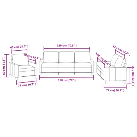 Ensemble de canapés 3 pcs avec coussins Crème Similicuir