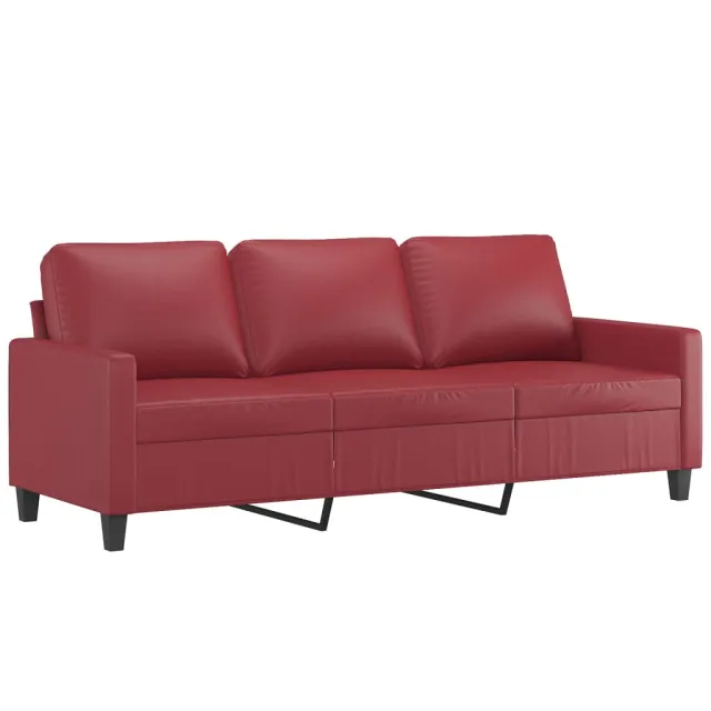 Ensemble de canapés 4 pcs et coussins Rouge bordeaux Similicuir