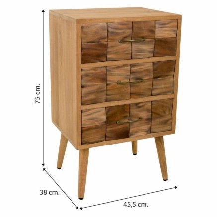 Schubladenschrank Alexandra House Living natürlich Paulonia-Holz 75 x 2