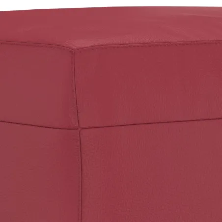 Ensemble de canapés 3 pcs et coussins Rouge bordeaux Similicuir